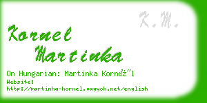 kornel martinka business card